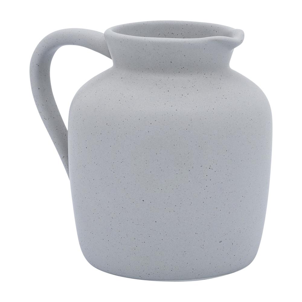 Cer, 5" Pitcher Vase, Gray. Picture 1