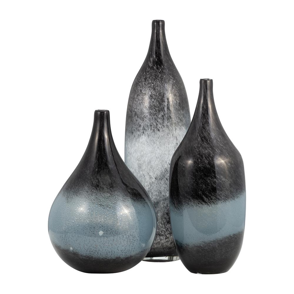Glass, 12" Vase Blue Ombre. Picture 5