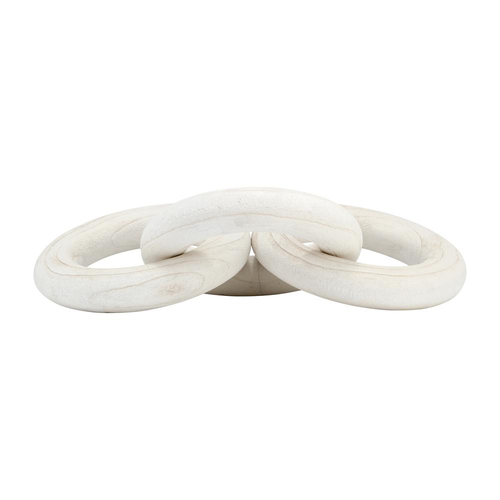 21" 3 Wooden Rings, White. Picture 1