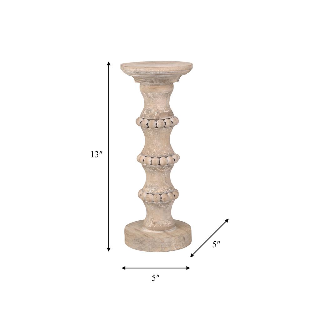 Wooden 13" Antique Style Candle Holder. Picture 4