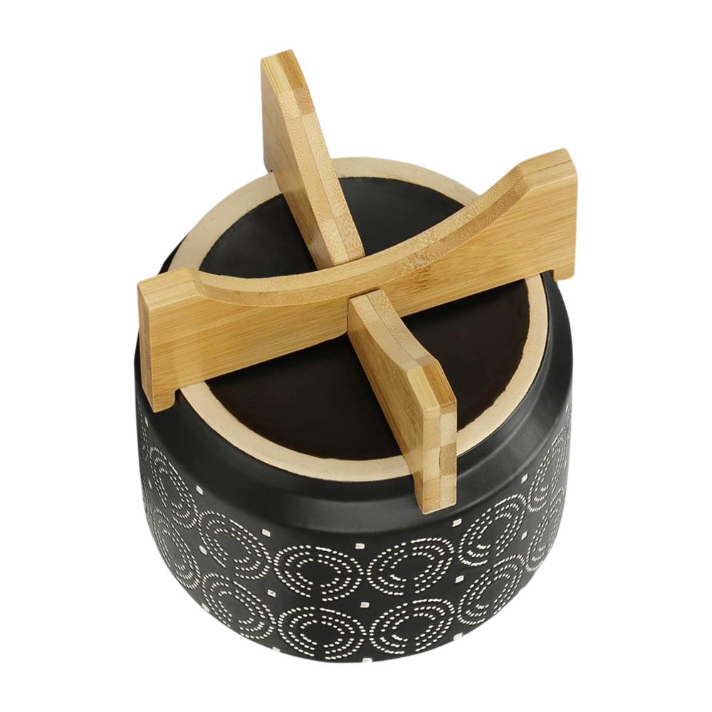 7" Swirl Planter On Stand, Black. Picture 6