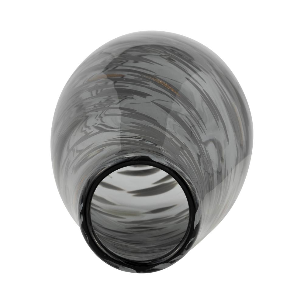 Glass, 15"h Swirl Vase, Black. Picture 6