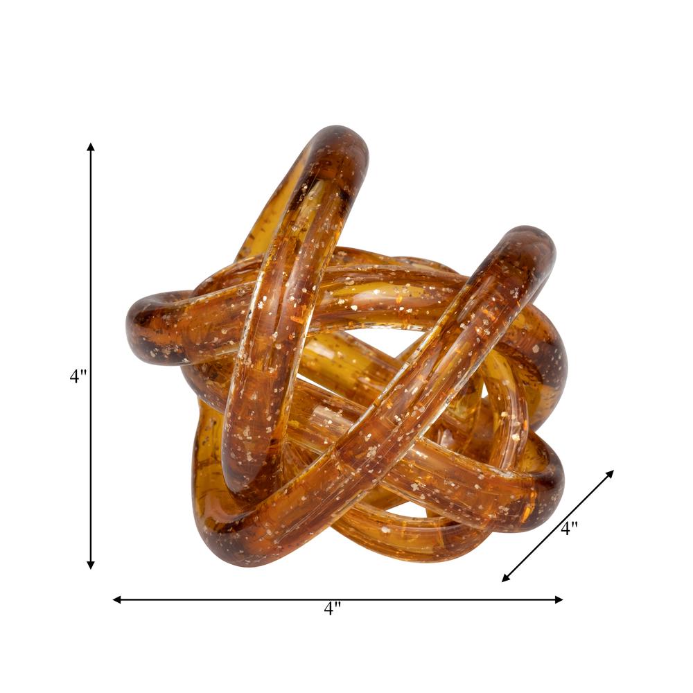 Glass, 4" Knot Amber. Picture 8
