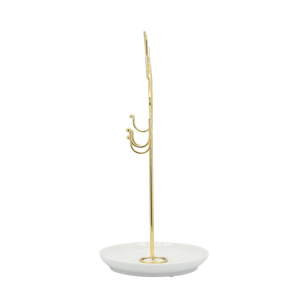 Cer, 12"h Eyes Jewelry Hanger, White/gold. Picture 2