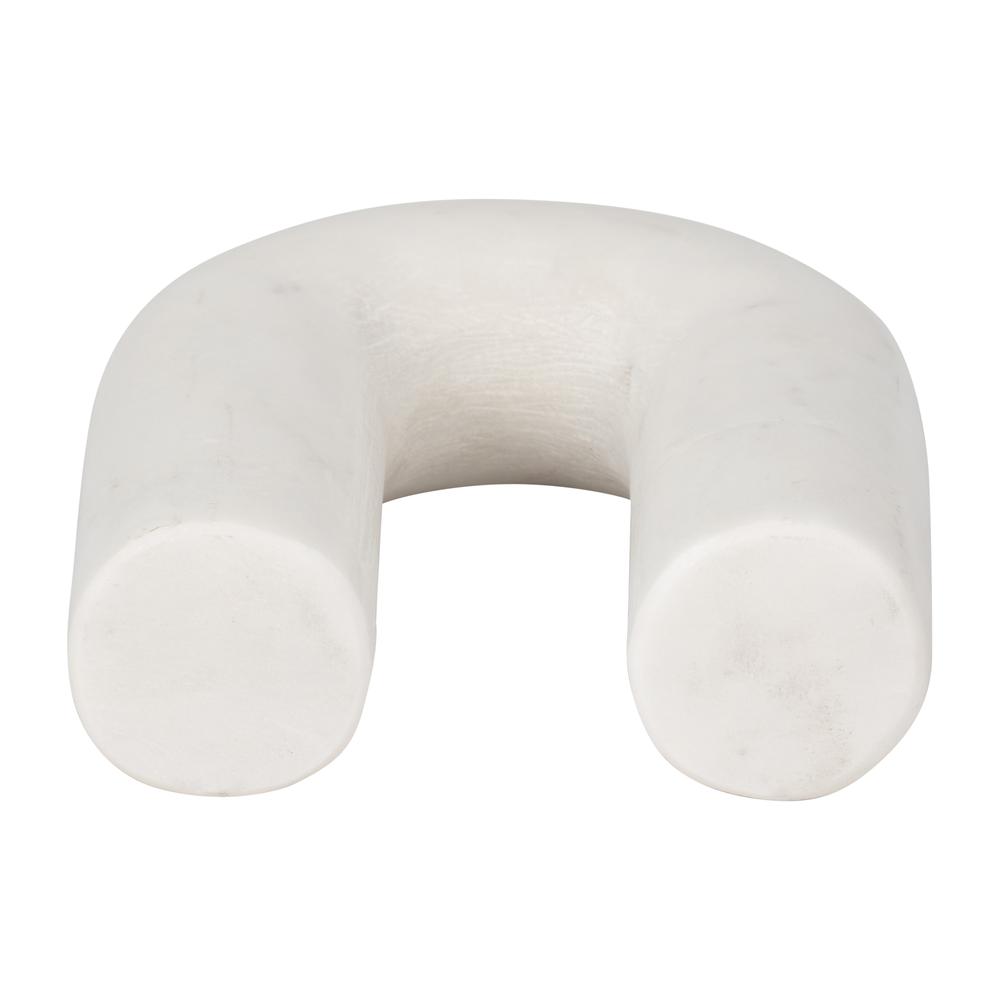 Marble, 6" Rounded Horseshoe Table Top Deco, White. Picture 6
