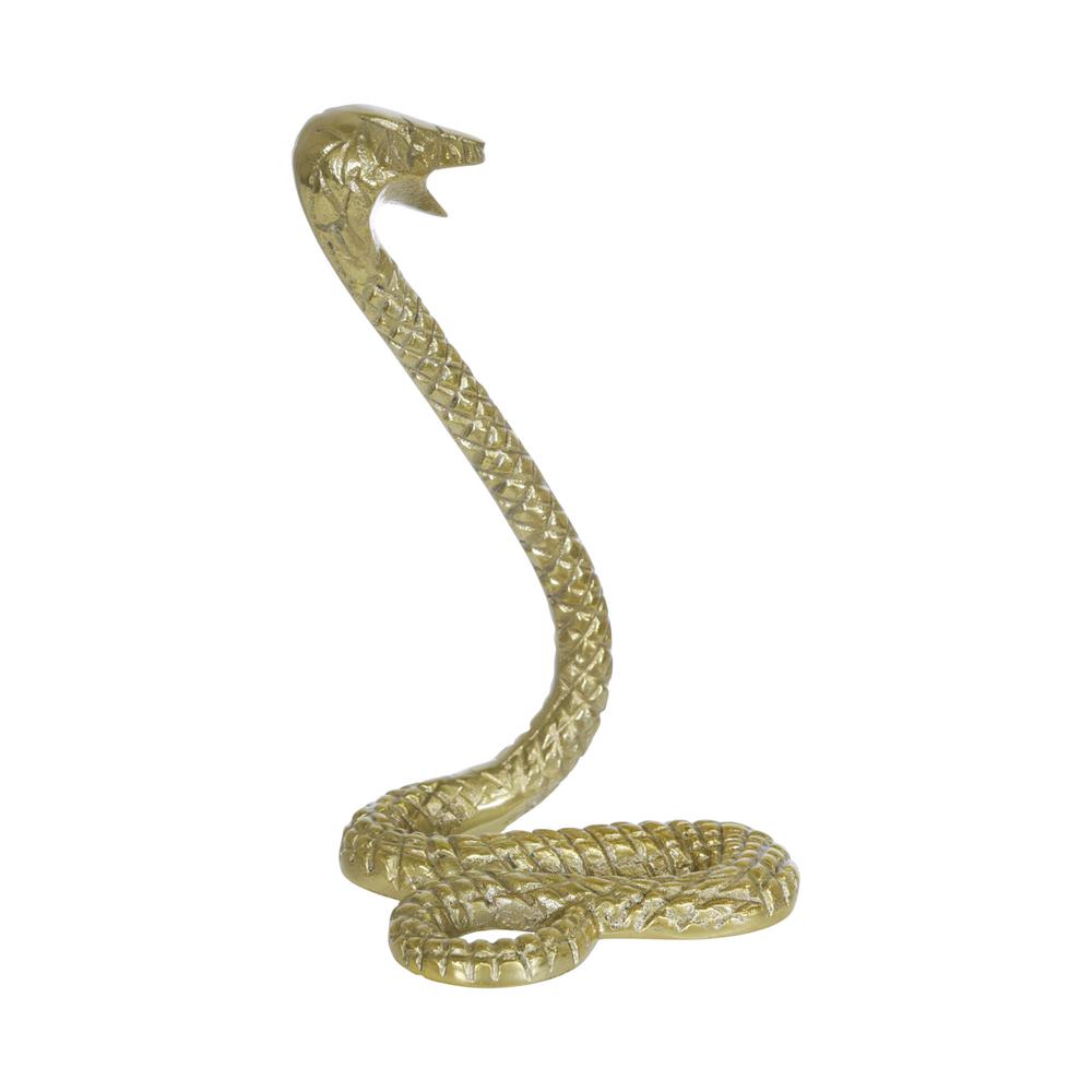 Metal 10"h Snake, Gold. Picture 2