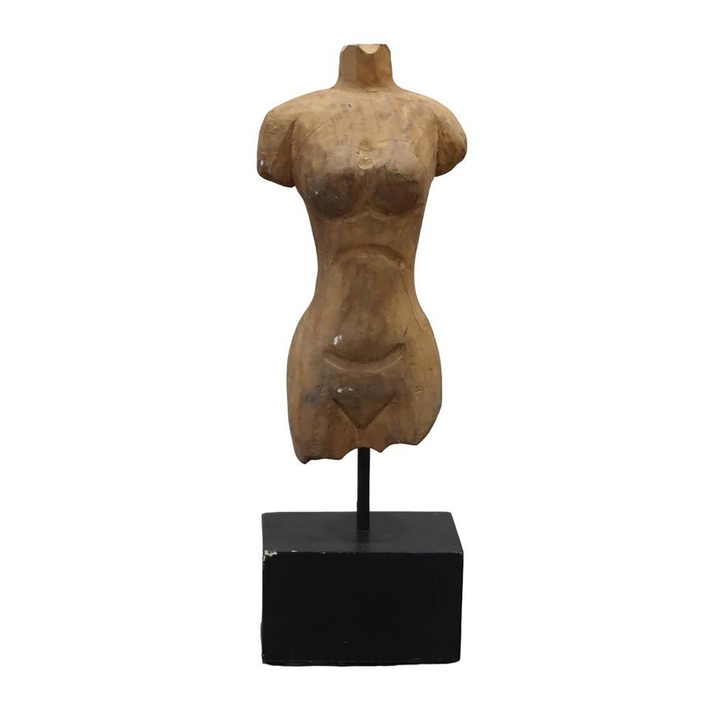Wood, 15" Female Bust, Brown. Picture 1