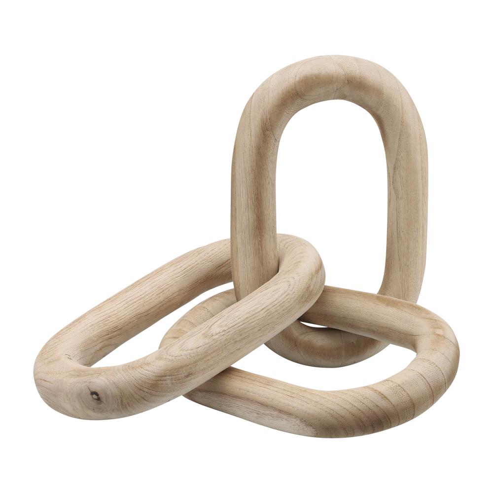 28" 3 Wooden Links, Natural. Picture 3