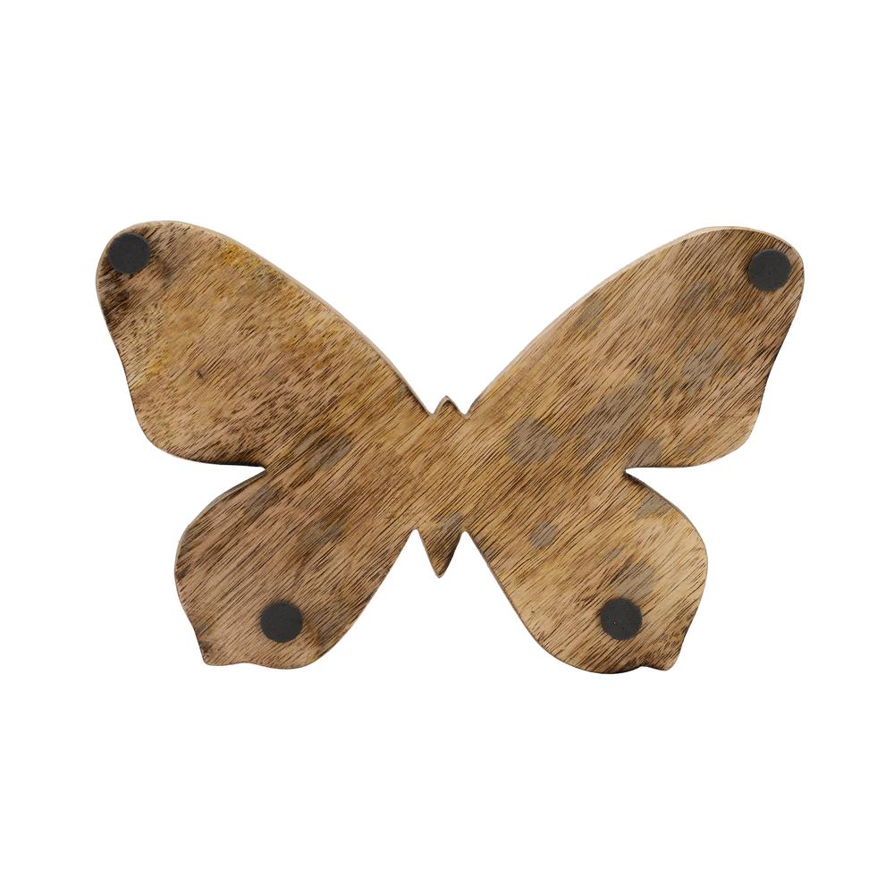 Wood, 9" Butterfly Deco, Brown. Picture 6