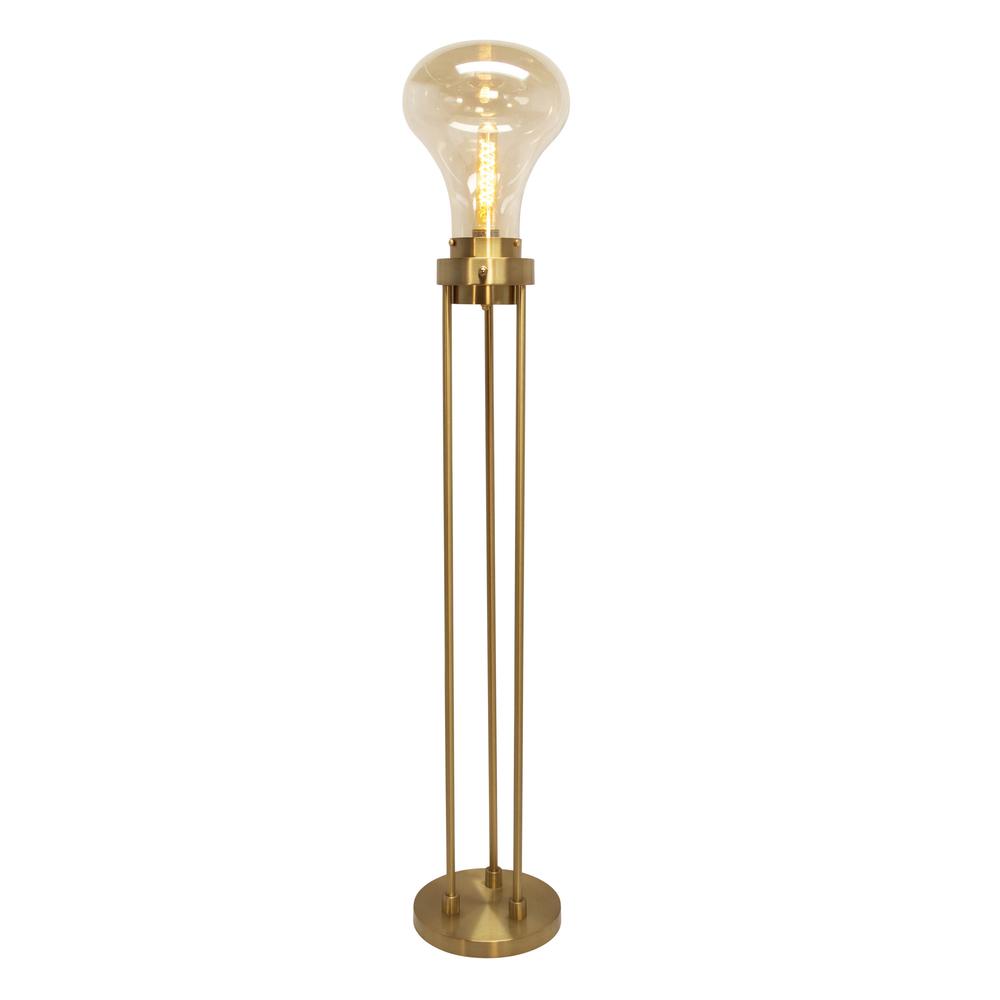 Glass 55" Light Bulb Floor Lamp, Gold Kd. Picture 4