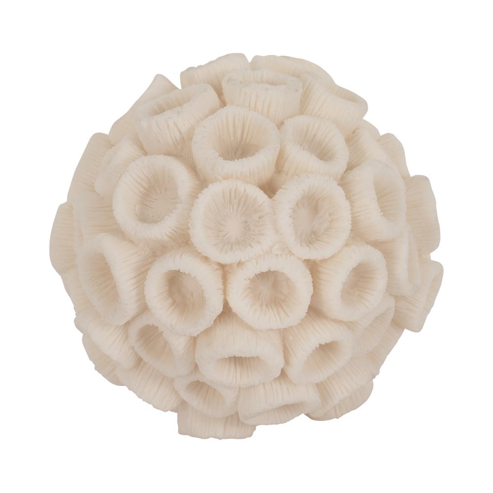 6" Round Coral Orb, Ivory. Picture 4