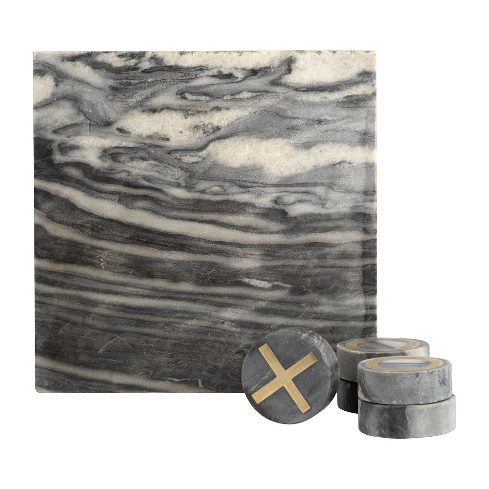 Marble 12x12 Tic-tac-toe, Black/gold. Picture 6