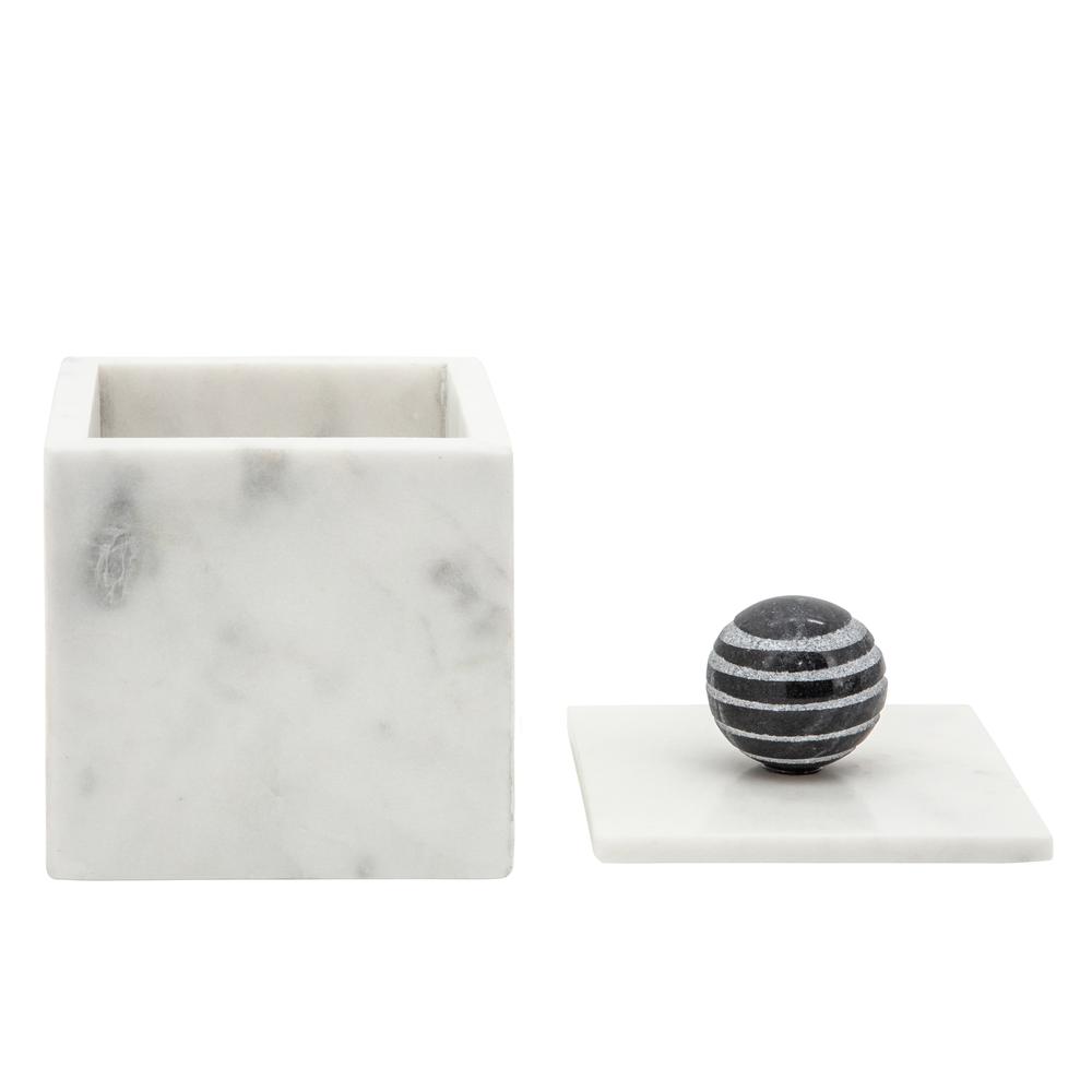 Marble, 5x7 Box W/ Orb, White. Picture 3