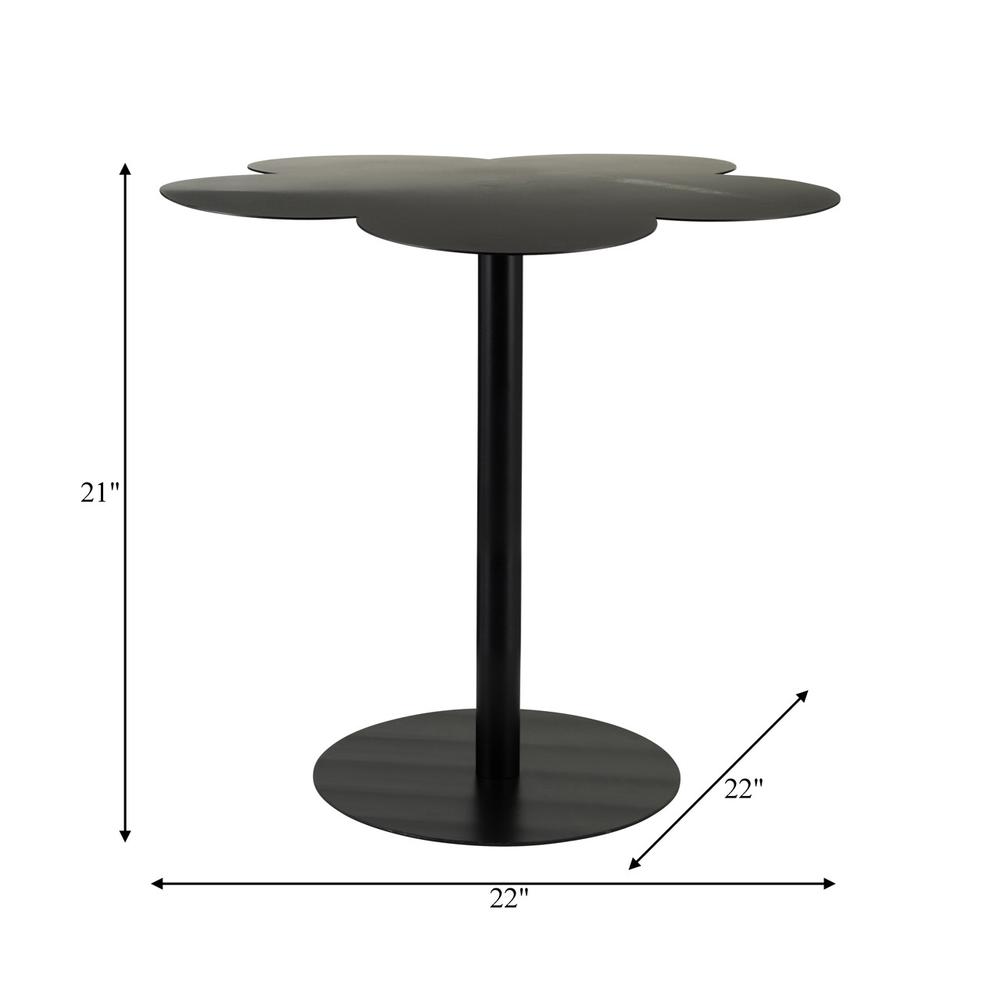 Metal, 22"dx21"h Clover Shaped Side Table,black Kd. Picture 7