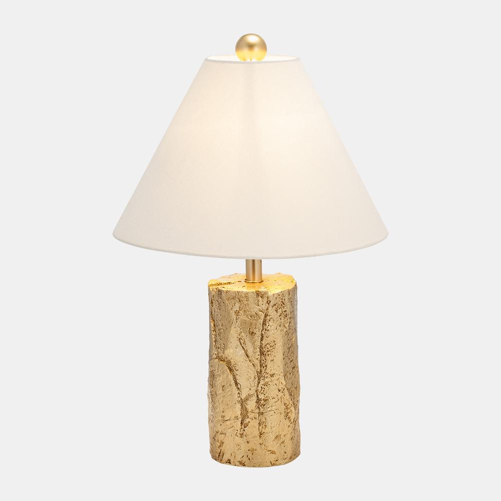 Resin 21" Textured Table Lamp, Gold. Picture 2