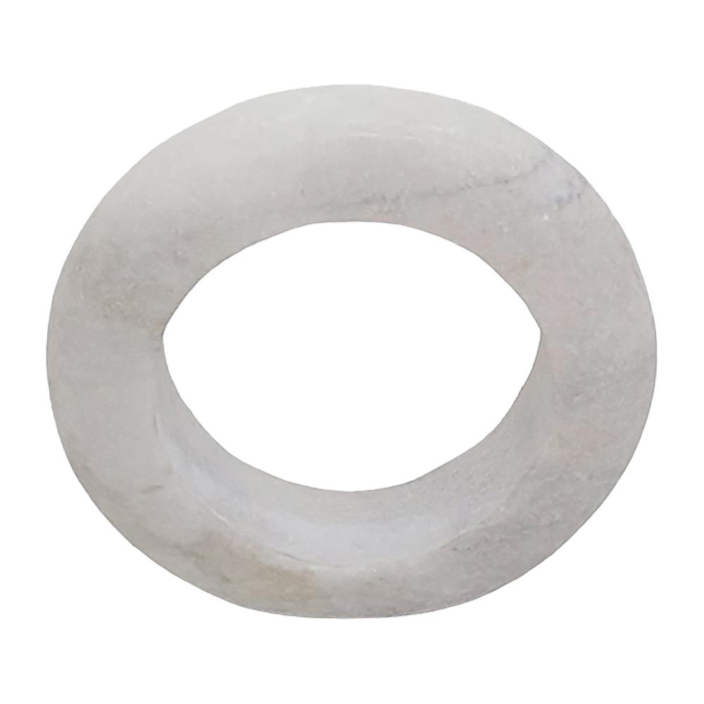 Marble, 9" Ring Tabletop Decor, White. Picture 1