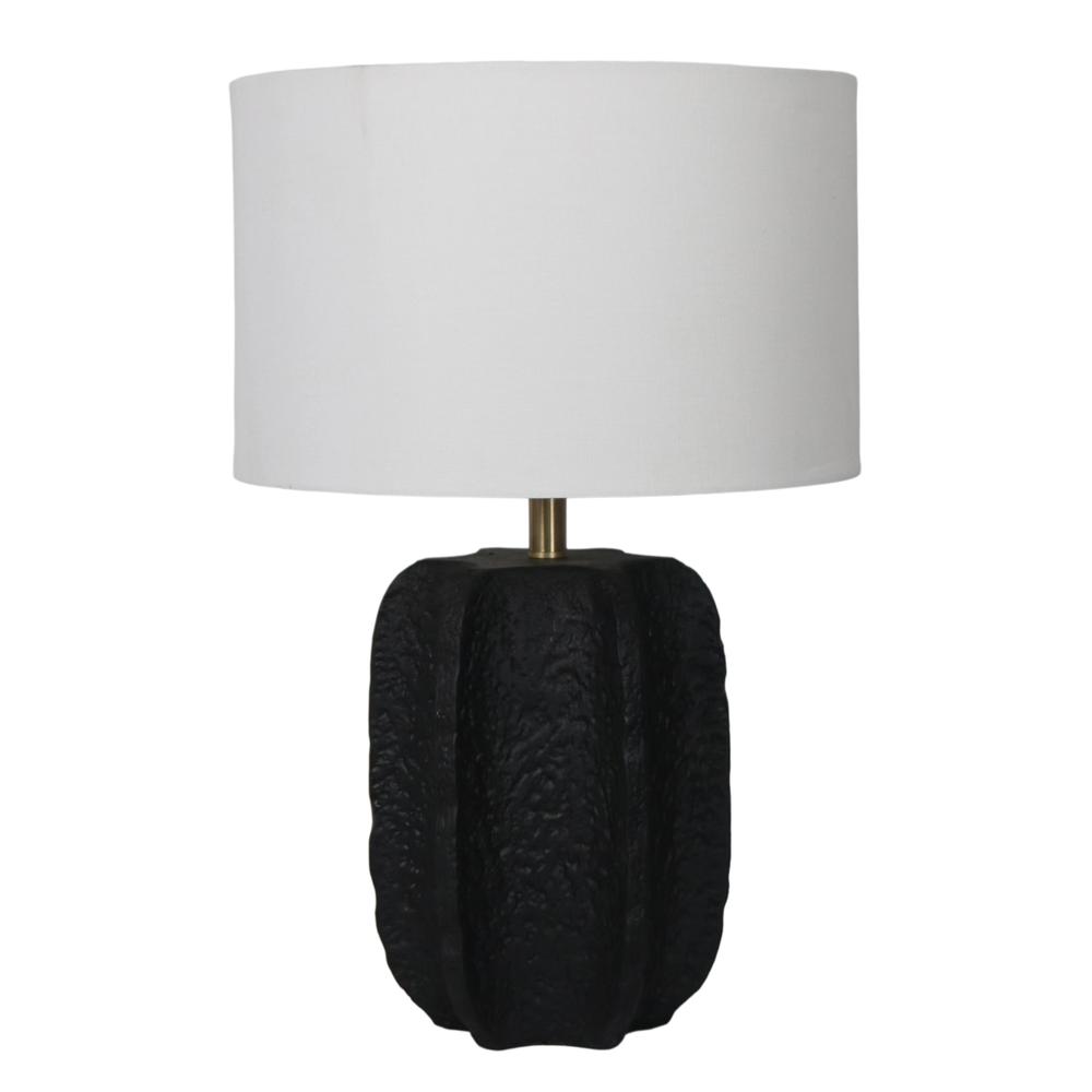 24" Textured Jagged Table Lamp, Black/white. Picture 1