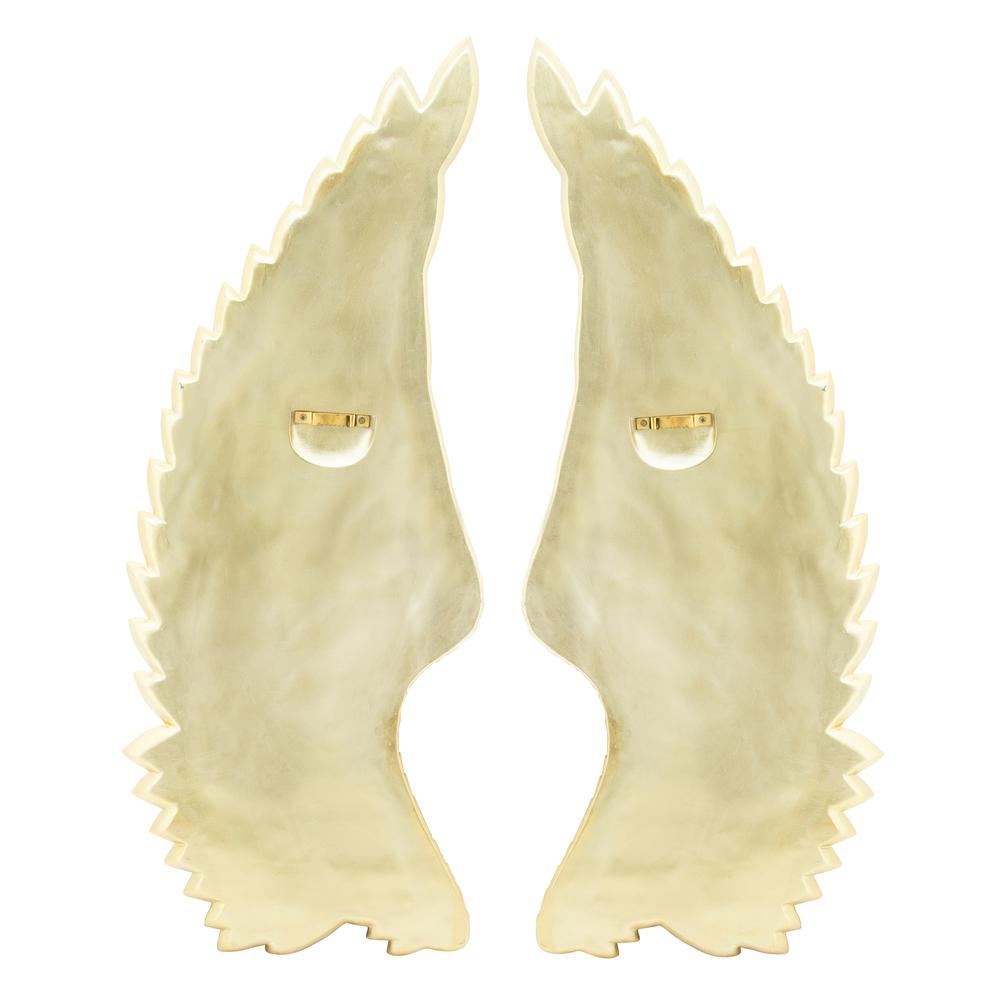 Resin S/2 Angel Wings Wall Accent, Gold. Picture 2