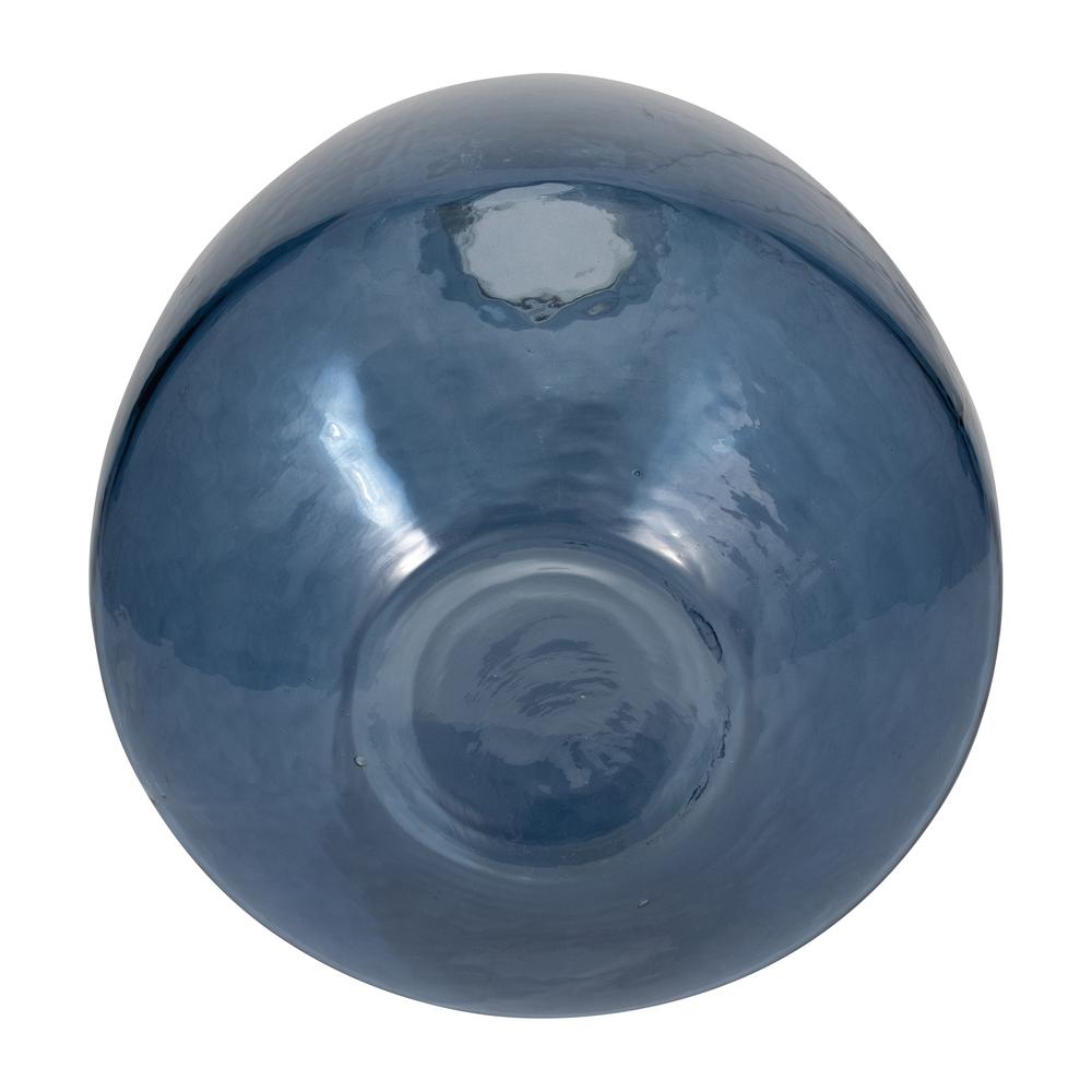 Glass, 15" Balloon Vase, Blue. Picture 6
