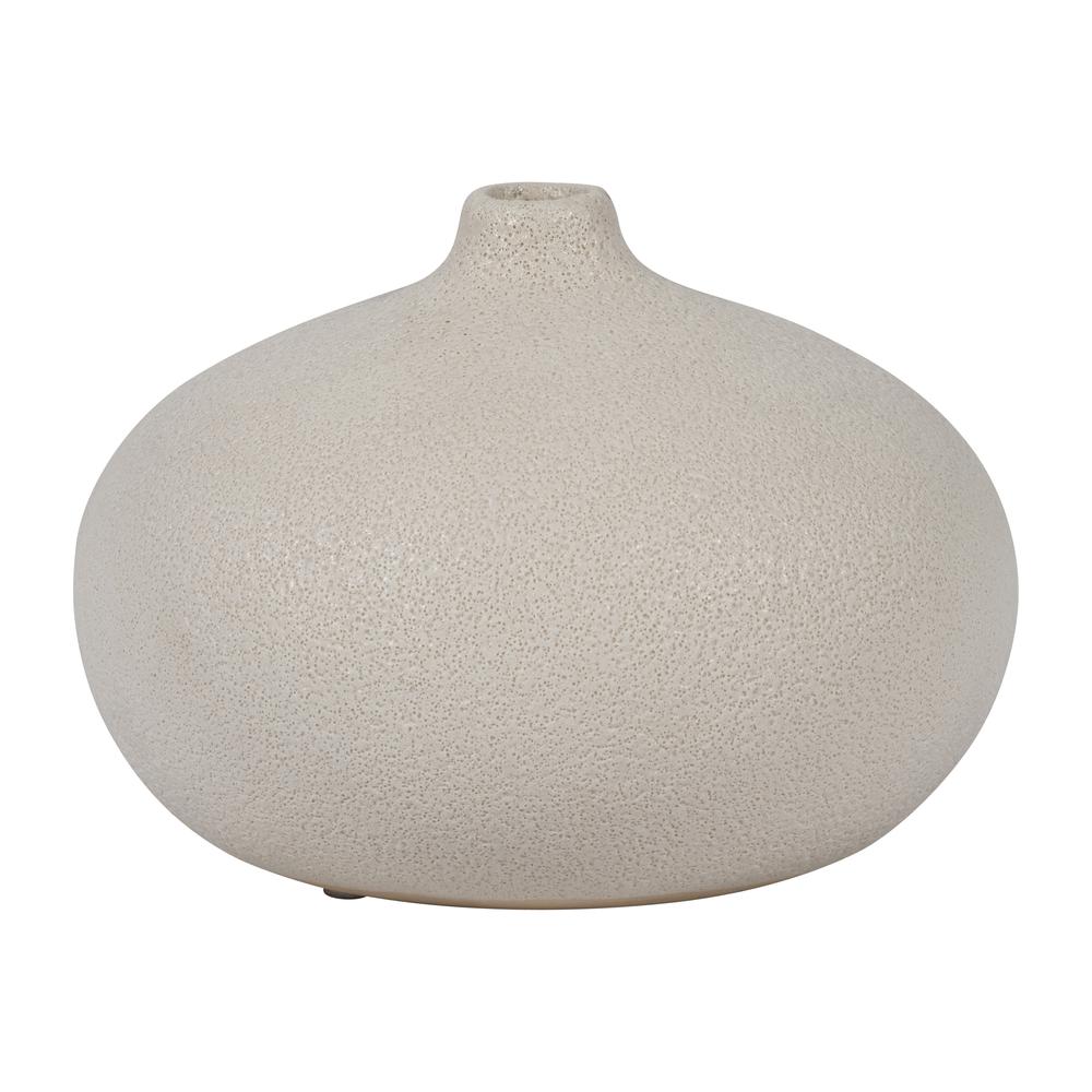 Cer, 5" Round Volcanic Vase, Cotton. Picture 1