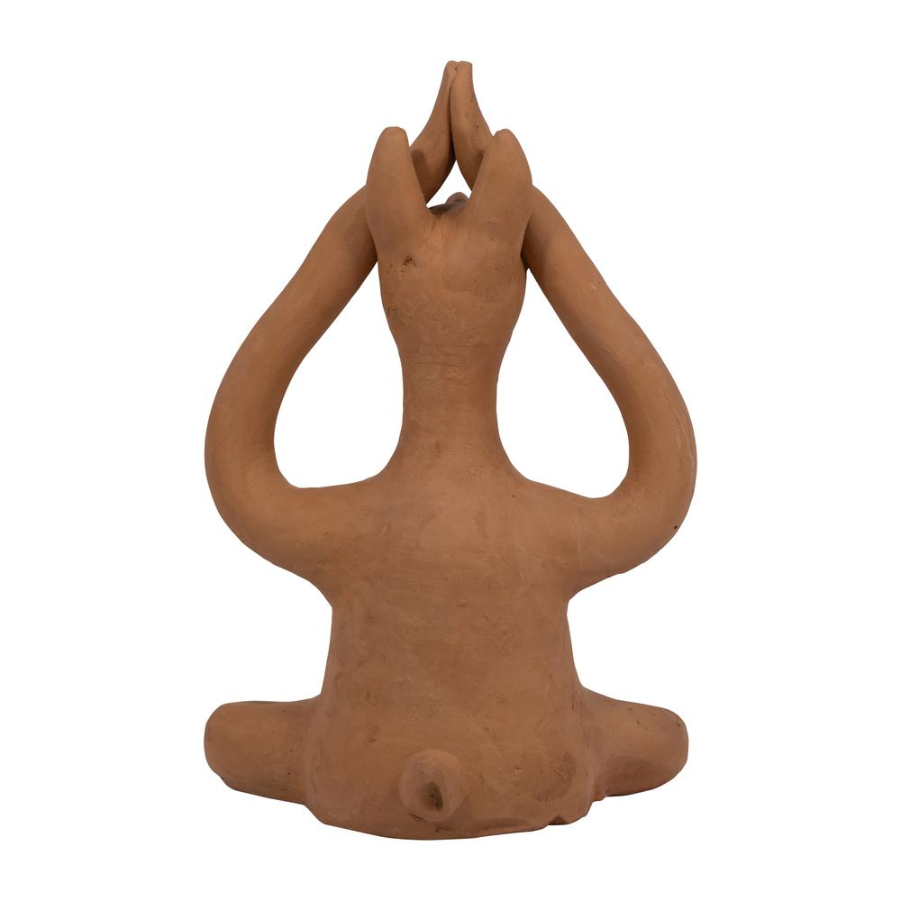 Terracotta, 10" Salutation Yoga Bunny, Natural. Picture 4