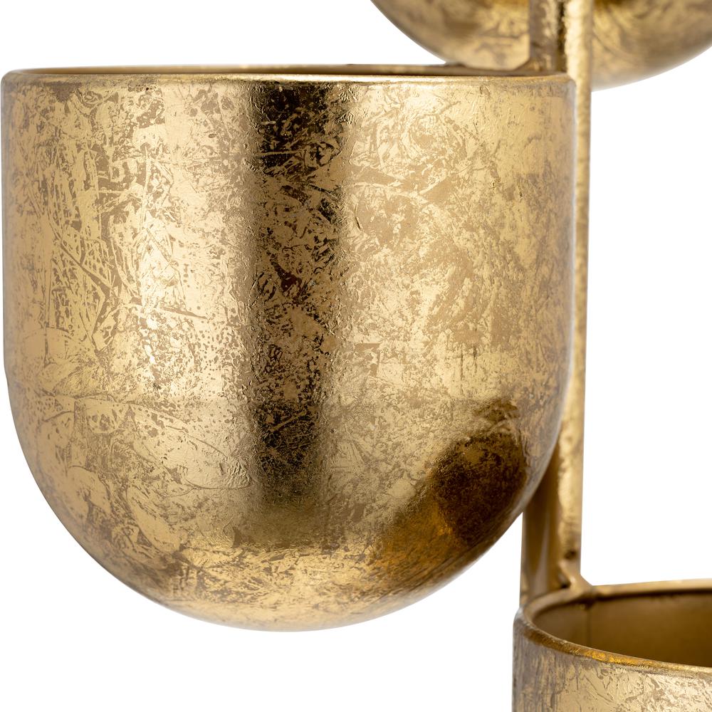 Metal 4"  3-hanging Planters, Gold. Picture 6