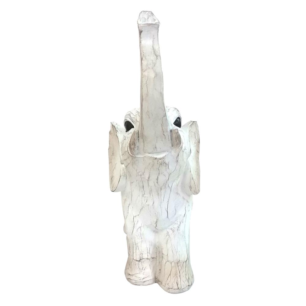 8" Elephant Figurine , White. Picture 2