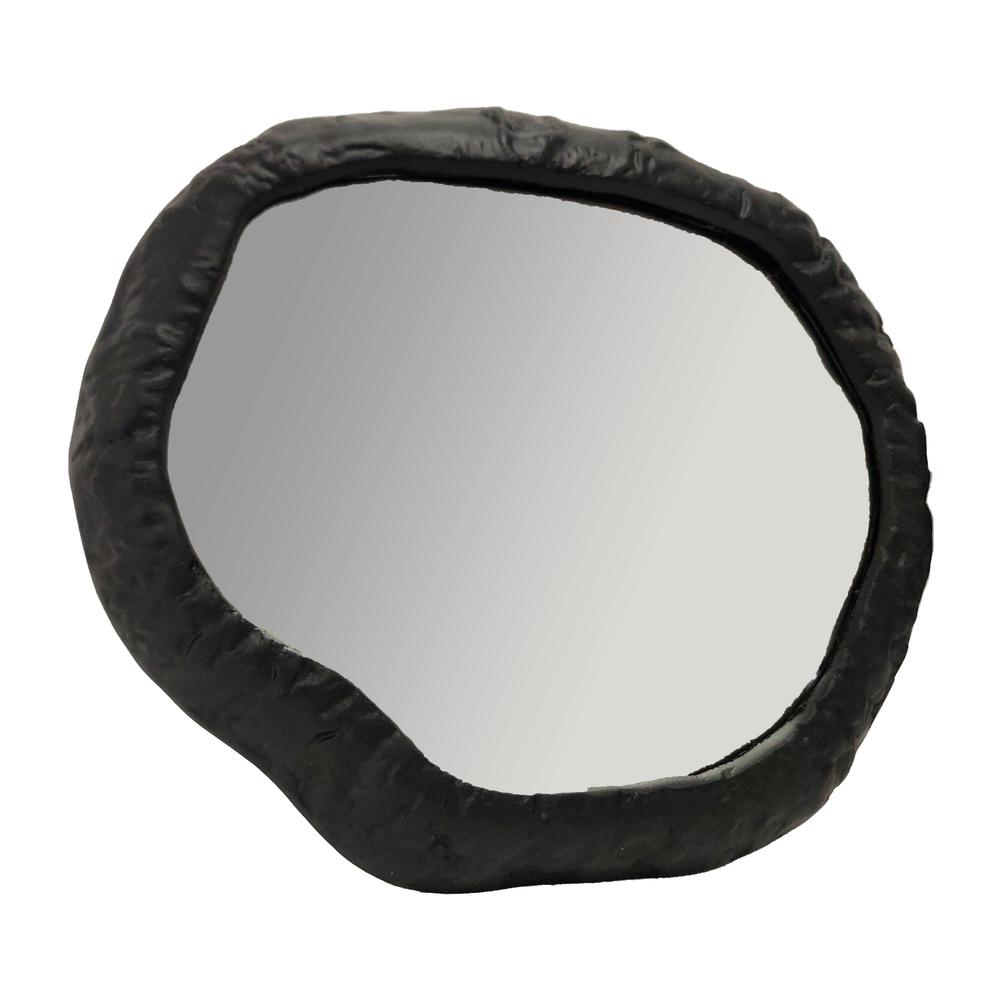 Alum,18",hammered Outlined Mirror,matte Black. Picture 1