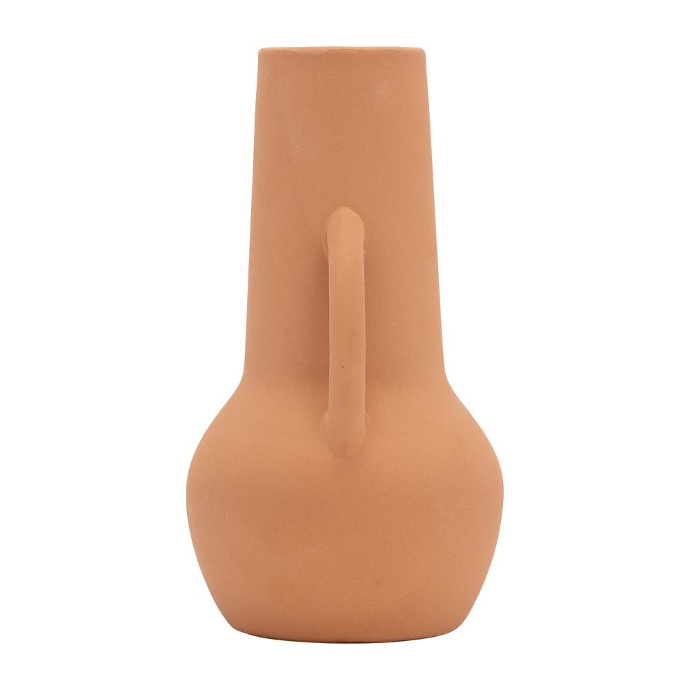 Cer,8",vase W/handles,terracotta. Picture 3