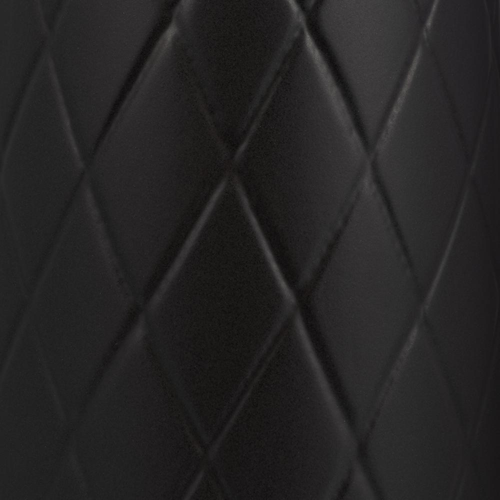 Cer, 16" Plaid Textured Vase, Black. Picture 5