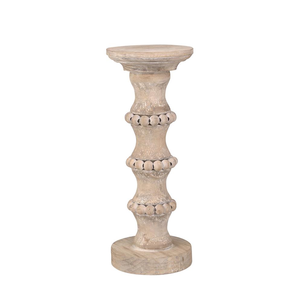 Wooden 13" Antique Style Candle Holder. Picture 1
