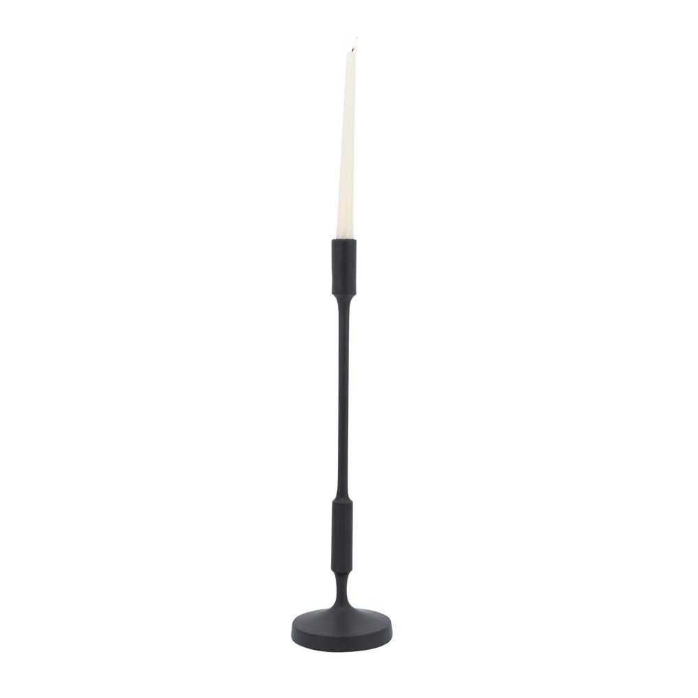 Metal, 20"h Taper Candle Holder, Black. Picture 2