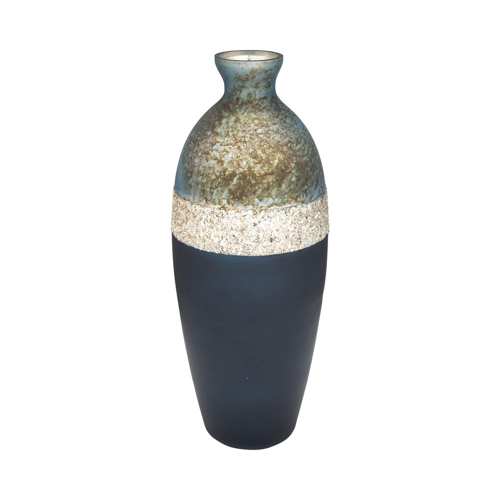 Glass, 16" Tri-colored Glittered Vase, Multi. Picture 1