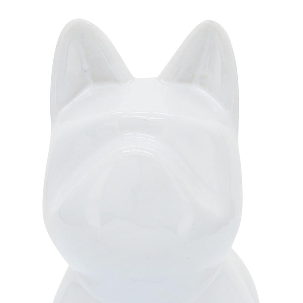 Cer, 8" Dog Table Deco, White. Picture 6