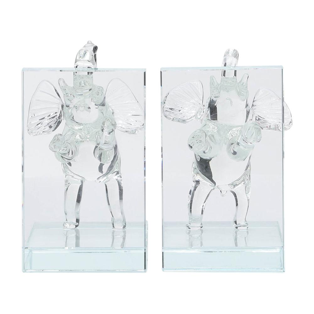 Crystal, S/2 5"h Elephant Bookends. Picture 6