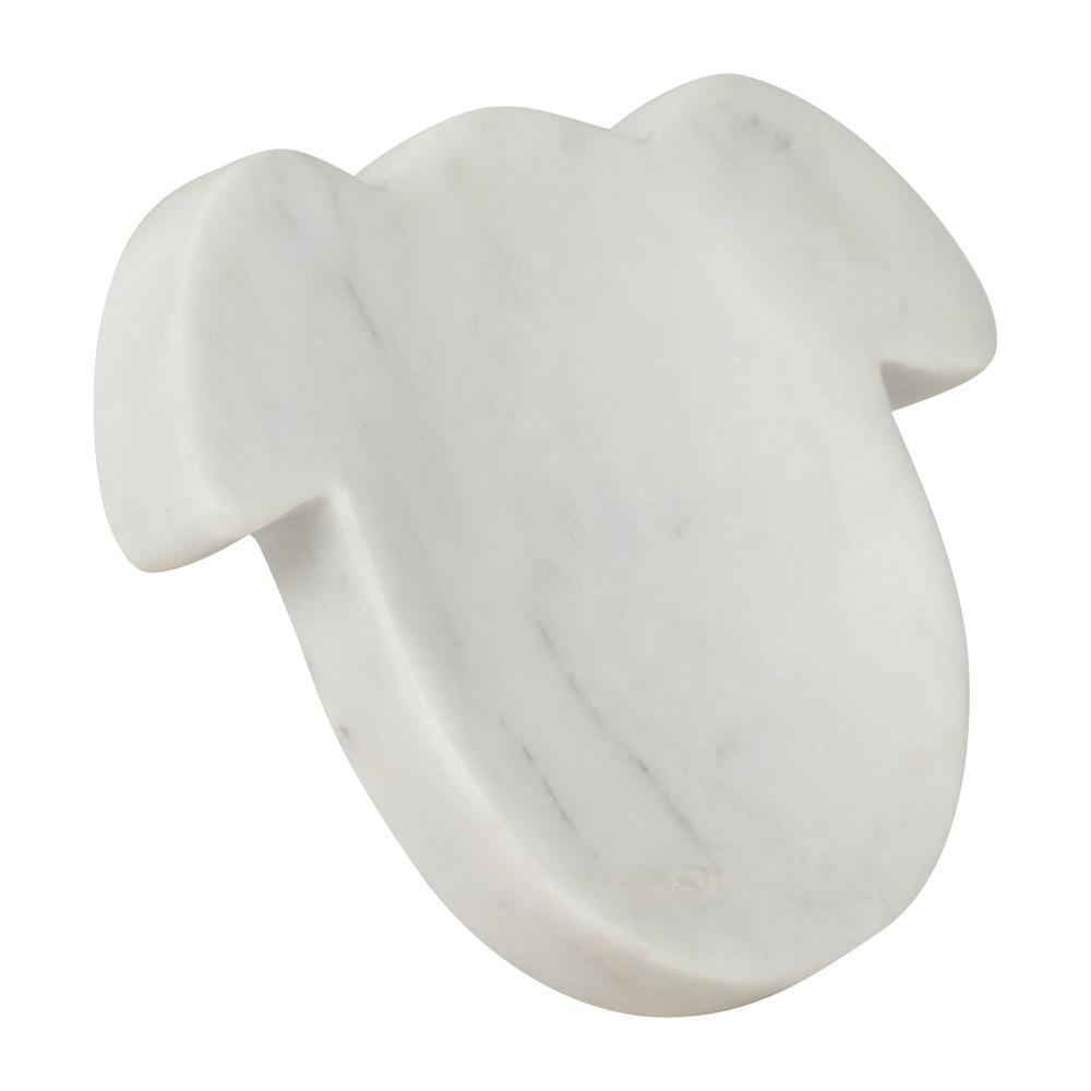 Marble, 7x5 Dog Trinket Tray, White. Picture 2