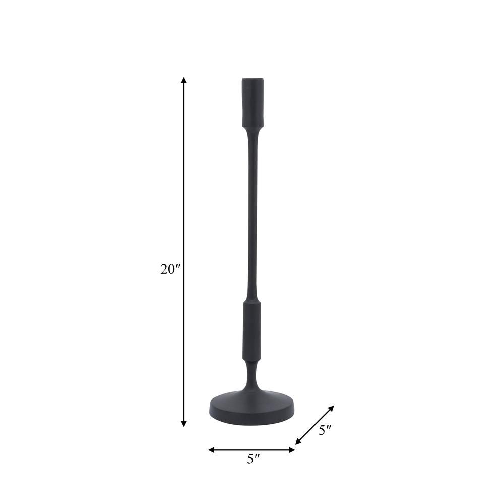 Metal, 20"h Taper Candle Holder, Black. Picture 4