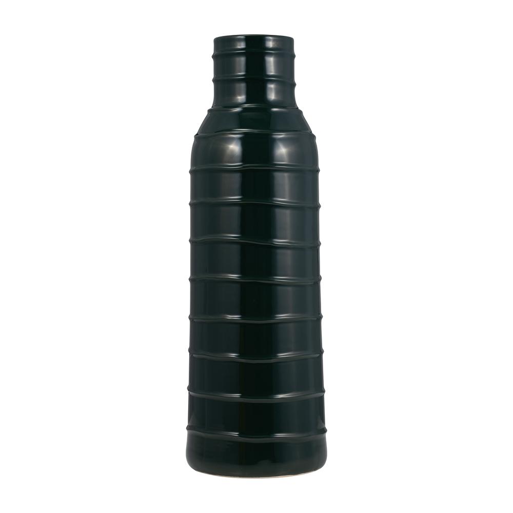 Cer, 20"h Tribal Vase, Forest Green. Picture 2
