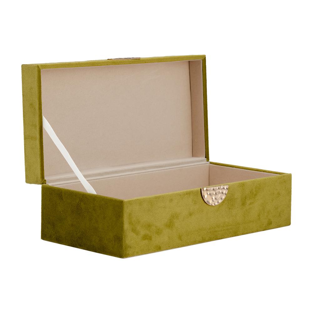 Wood, S/2 10/12" Box W/ Medallion, Olive/gold. Picture 8