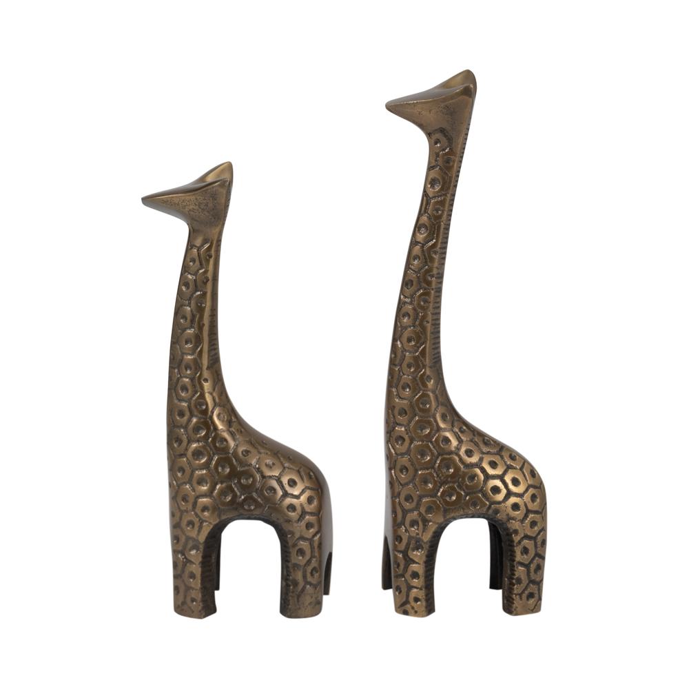 Metal, 12" Honeycomb Giraffe, Bronze. Picture 8