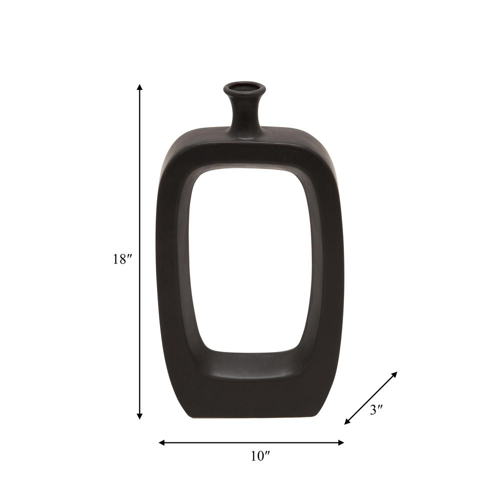 Cer, 18" Vase W/cutout, Black. Picture 4