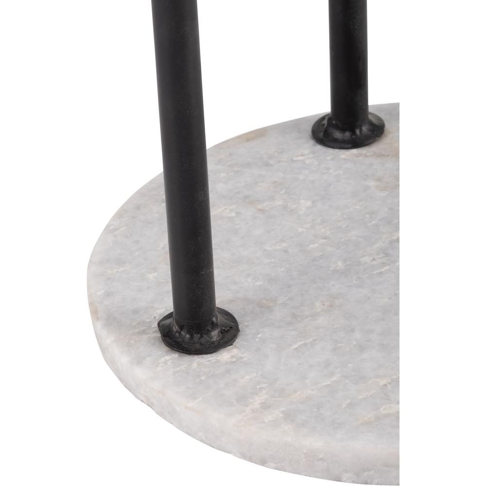 Metal/marble, 8"dx28"h Drink Table, Black/white. Picture 5