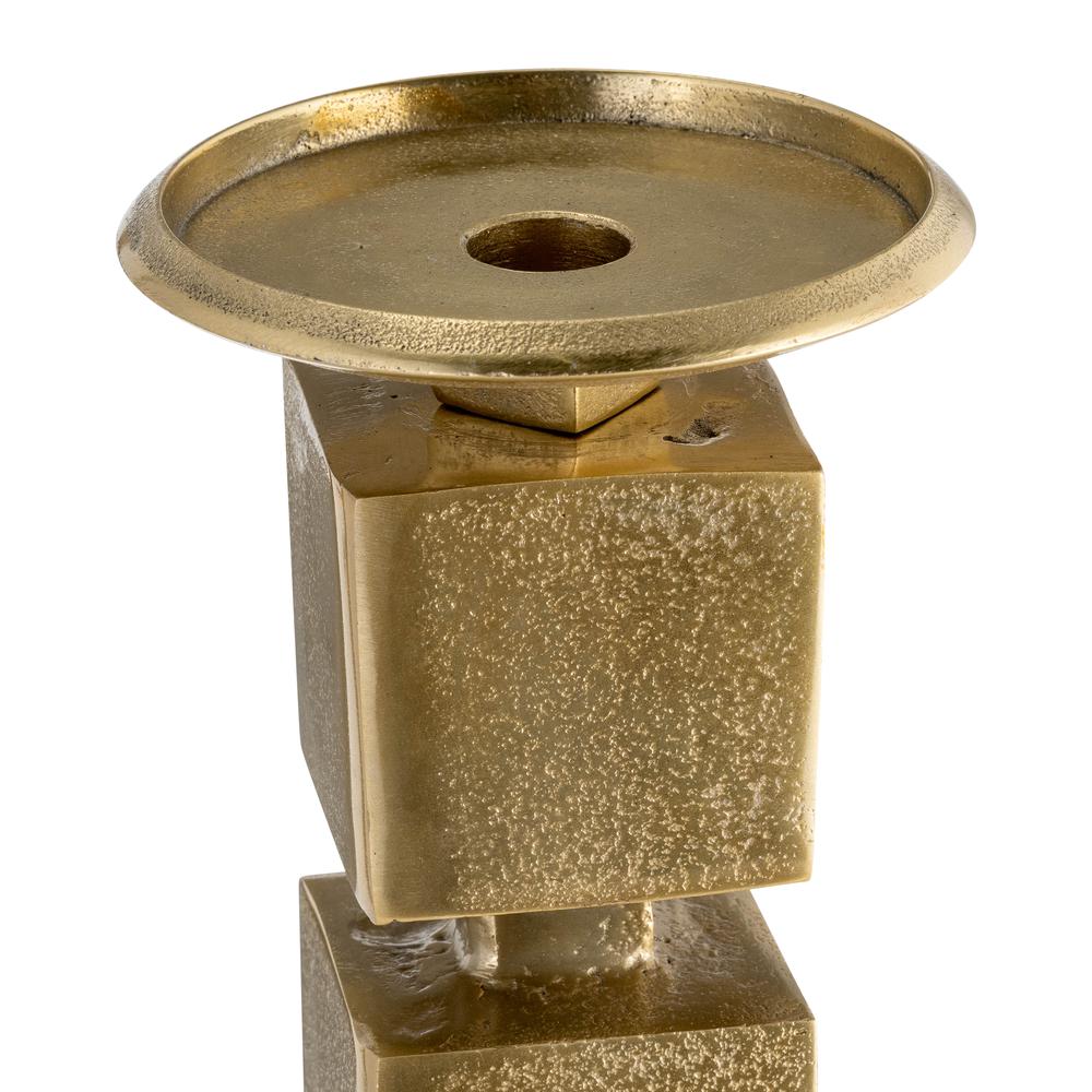 Metal, 24" Stacked Cubes Candleholder, Gold. Picture 5