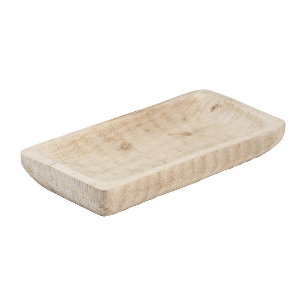 Wood, 16" Rectangular Tray, Natural. Picture 1