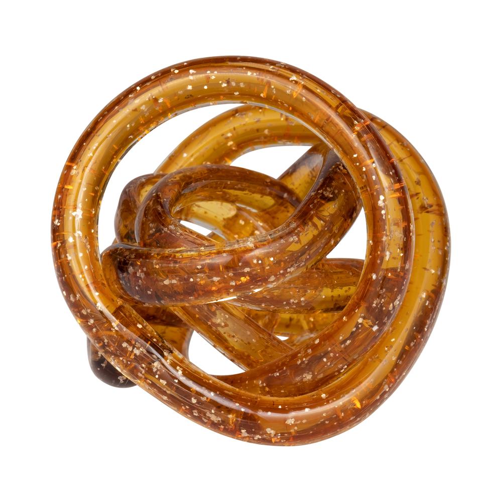 Glass, 4" Knot Amber. Picture 2