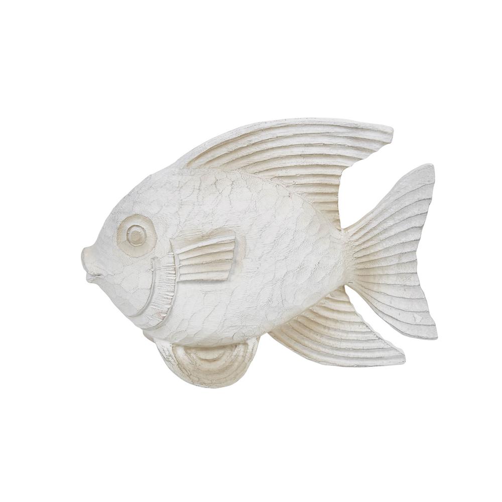 Resin 10" Fish Figurine, Whitewash. Picture 2