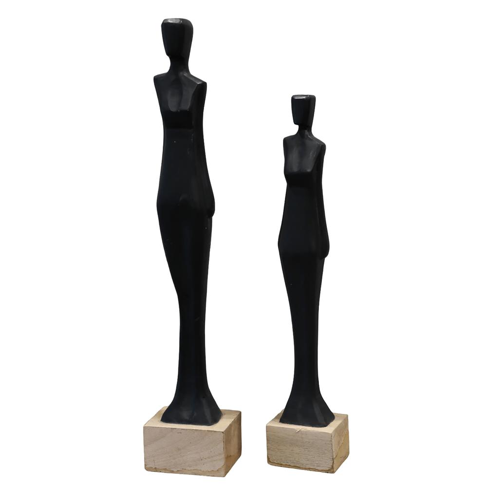 Wood, 24" Standing Lady, Black. Picture 2