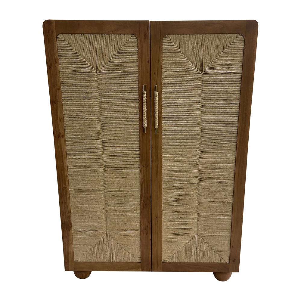 60" Acacia Wood Armoire, Brown. Picture 1
