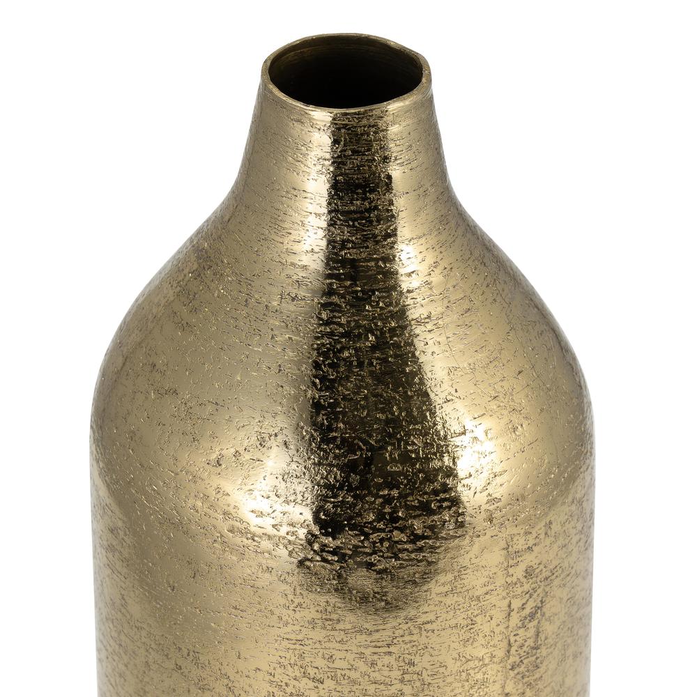 Metal, 15"h Cylinder Vase, Gold. Picture 3