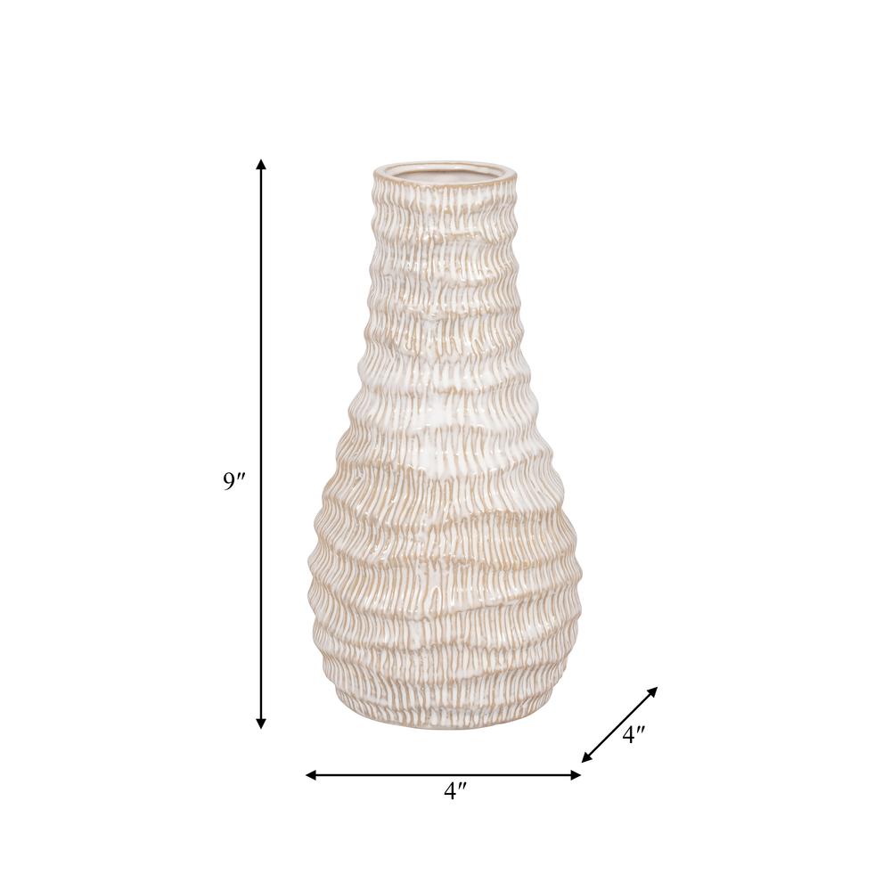 Porcelain, 9" Coastal Vase, Ivory. Picture 9
